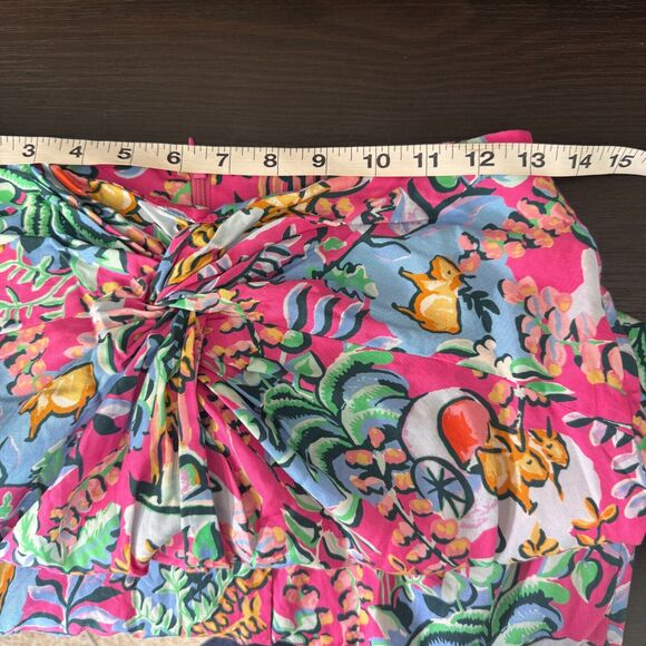 J McLaughlin Skirt Womens size 2 Floral Twist Knot Front Blakely Rose Freshfield - Picture 8 of 9